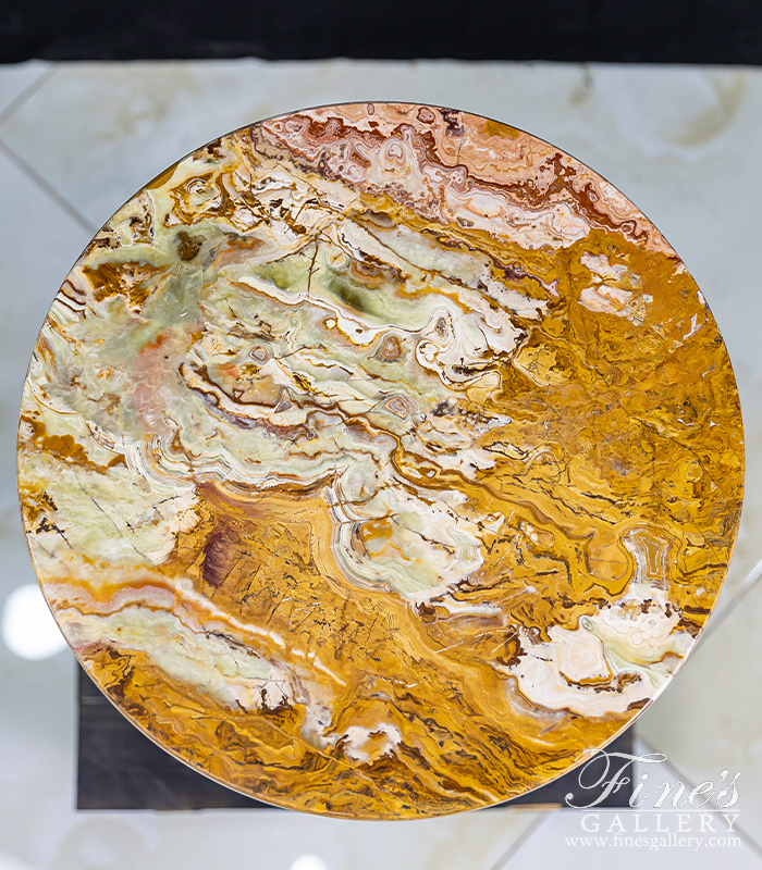 Search Result For Marble Bases  - Multicolor Bronze And Green Onyx Pedestal - MBS-197