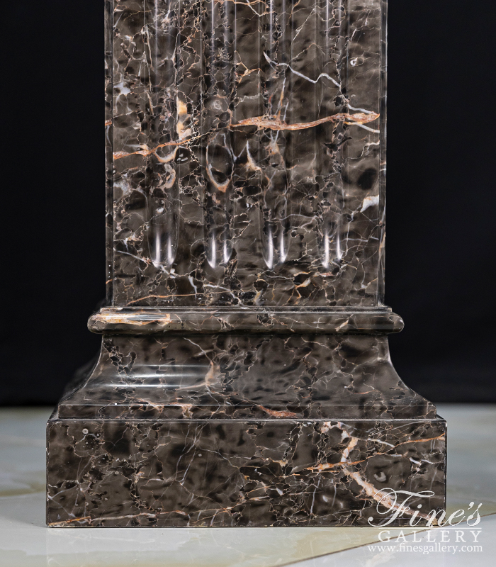 Marble Bases  - Pedestal For Art In Polished Marquina Marble - MBS-203