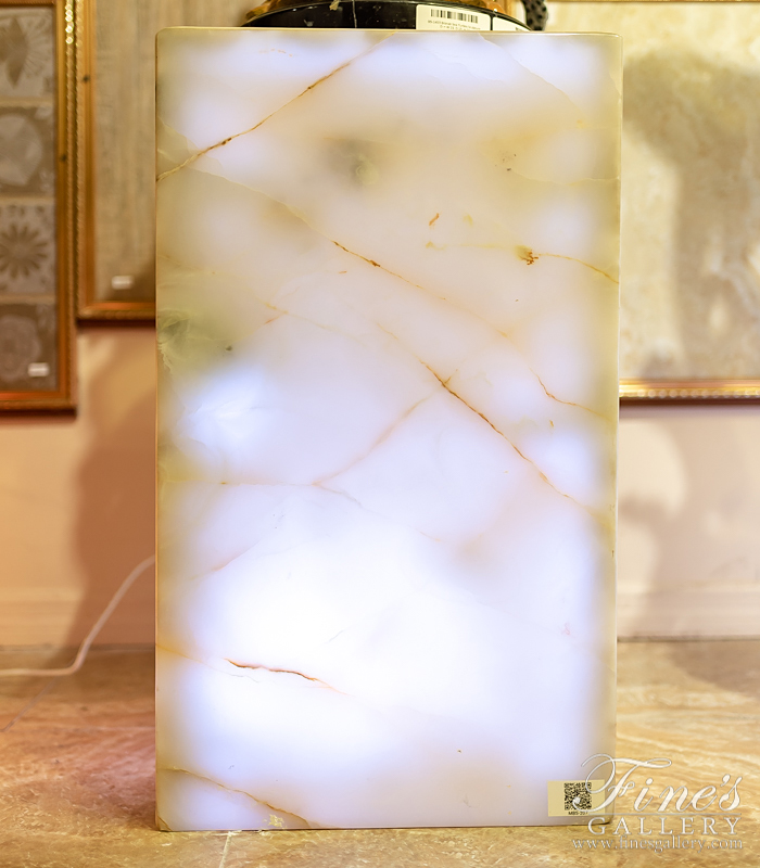 Marble Bases  - Translucent White Onyx Pedestal - MBS-207