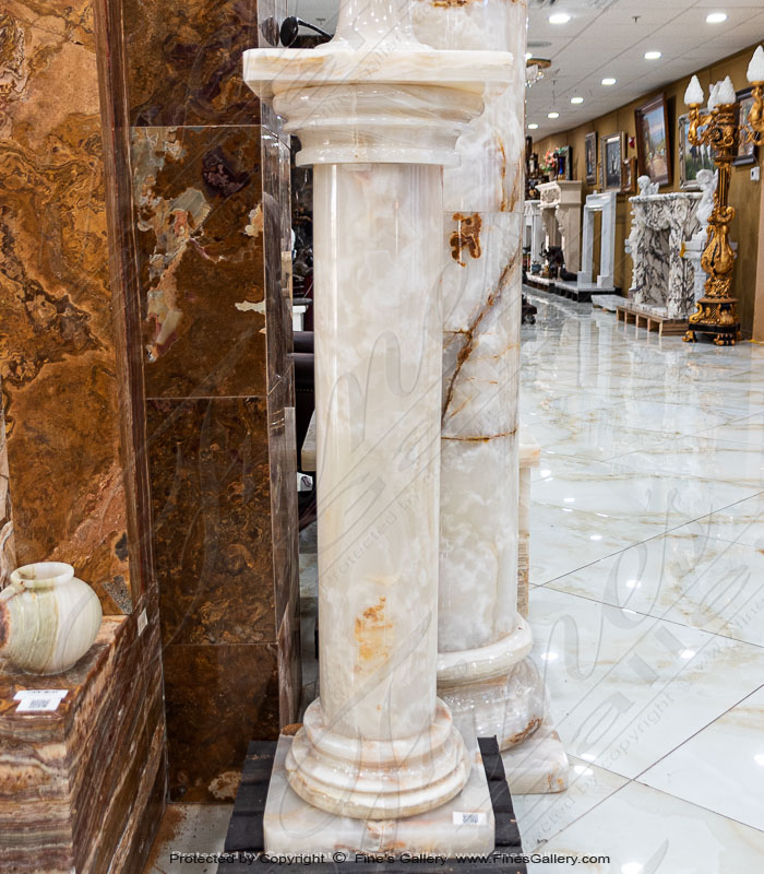 Marble Bases  - White Onyx Pedestal - MBS-215