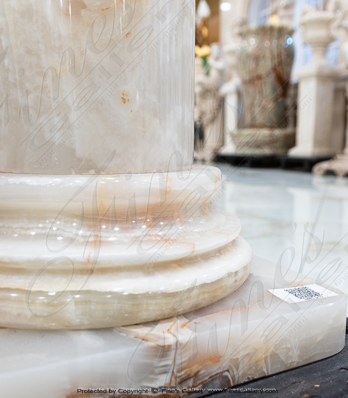 Marble Bases  - White Onyx Pedestal - MBS-215