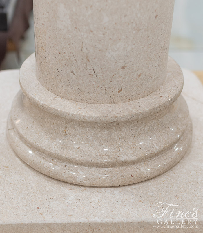 Marble Bases  - Classic Cream Marble Pedestals - MBS-259