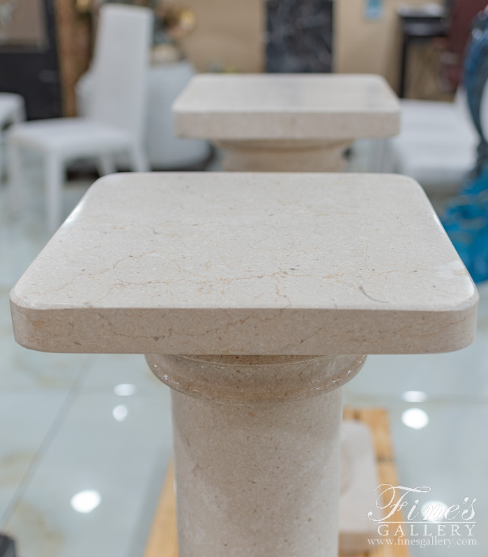 Marble Bases  - Classic Cream Marble Pedestals - MBS-259