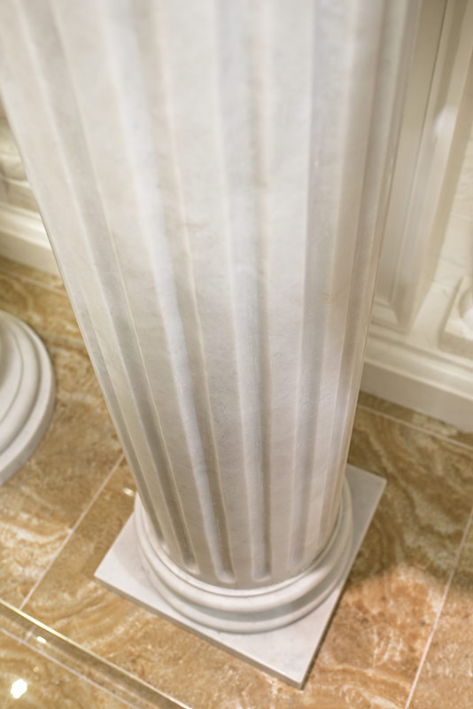 Marble Bases  - Fluted White Marble Pedestal - MBS-275