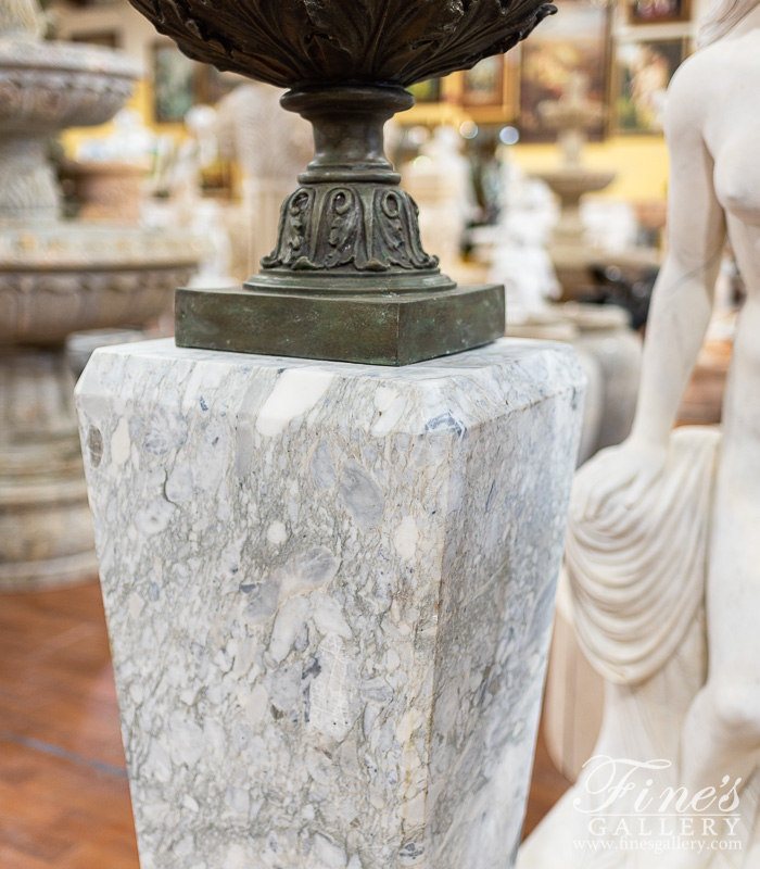 Marble Bases  - Arabascato Marble Pedestal Pair - MBS-294