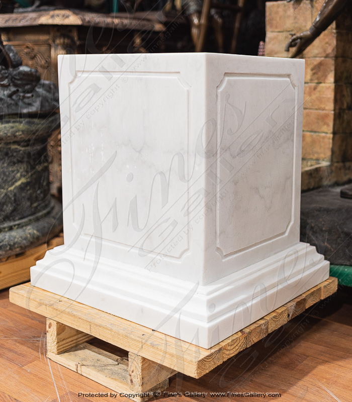 Marble Bases  - High Grade Statuary White Marble Pedestal - MBS-296