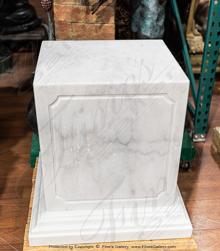 Marble Bases  - High Grade Statuary White Marble Pedestal - MBS-296