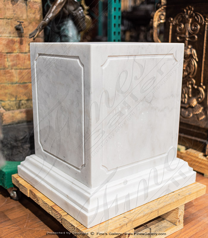 Marble Bases  - High Grade Statuary White Marble Pedestal - MBS-296