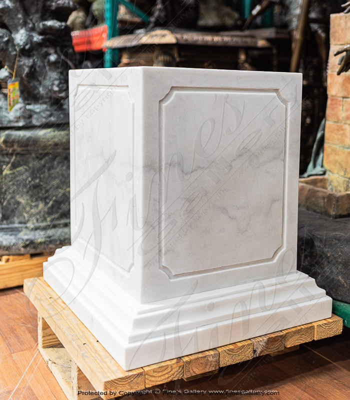 Marble Bases  - High Grade Statuary White Marble Pedestal - MBS-296