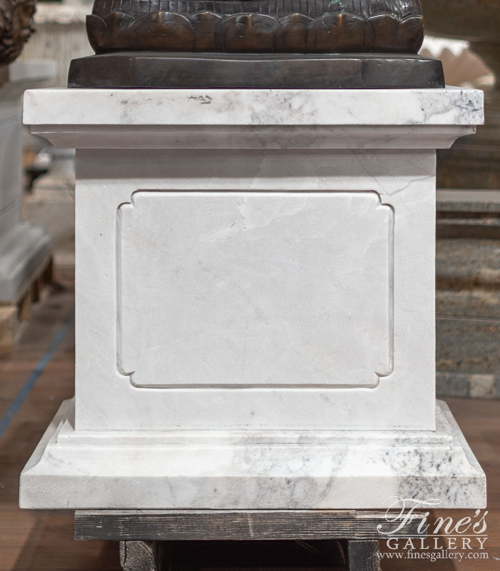 Marble Bases  - Rectangular Pedestal In Statuary White Marble - MBS-305