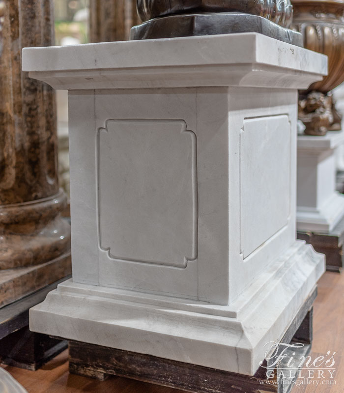 Marble Bases  - Rectangular Pedestal In Statuary White Marble - MBS-305