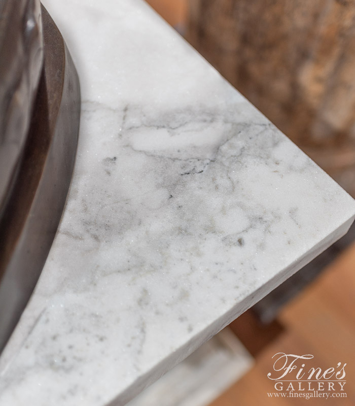 Marble Bases  - Rectangular Pedestal In Statuary White Marble - MBS-305