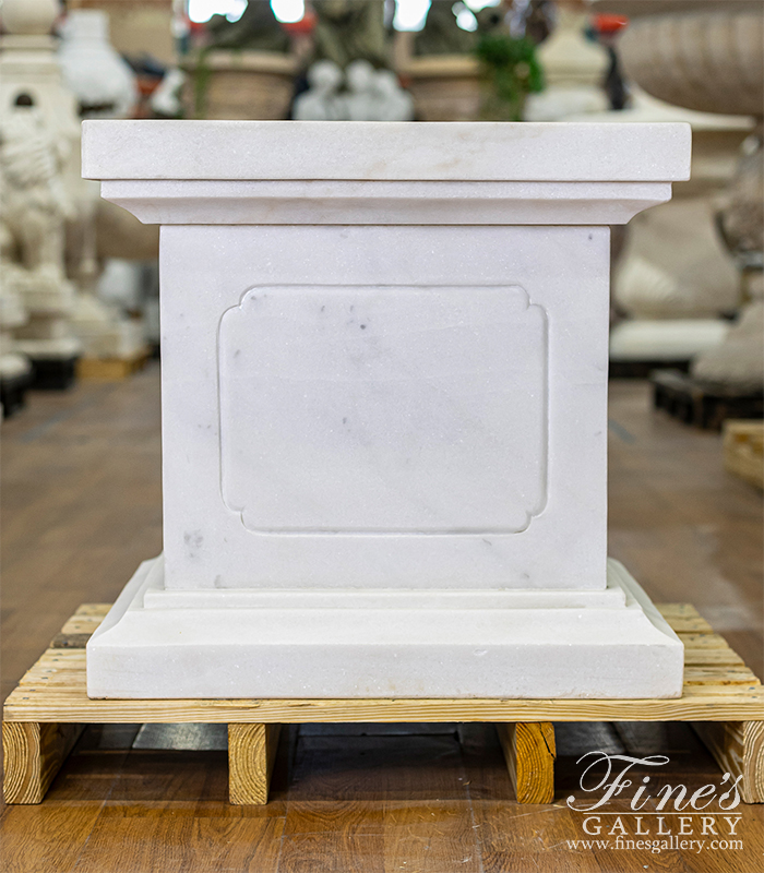 Marble Bases  - Rectangular Pedestal In Statuary White Marble - MBS-328