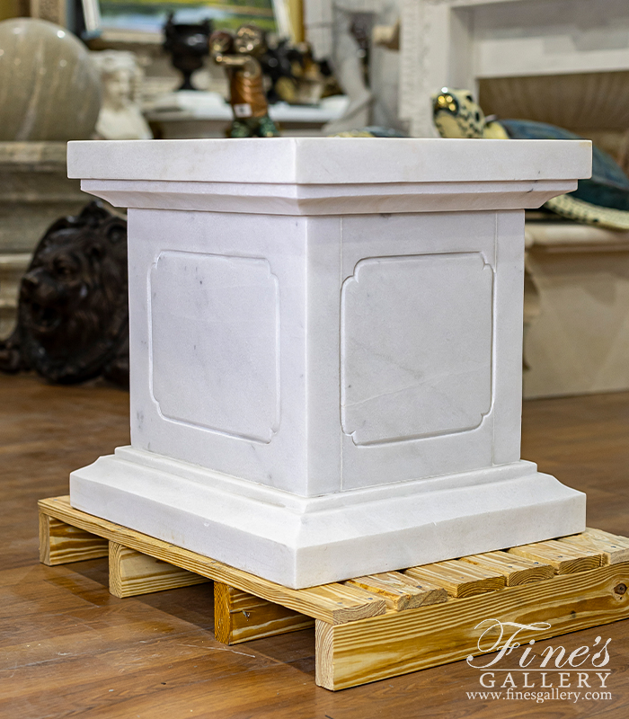 Marble Bases  - Rectangular Pedestal In Statuary White Marble - MBS-328