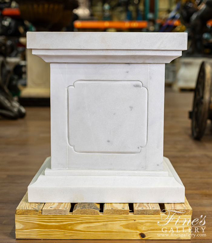 Marble Bases  - Rectangular Pedestal In Statuary White Marble - MBS-328