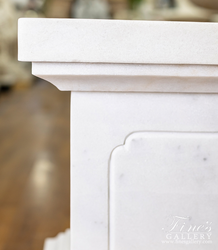 Marble Bases  - Rectangular Pedestal In Statuary White Marble - MBS-328