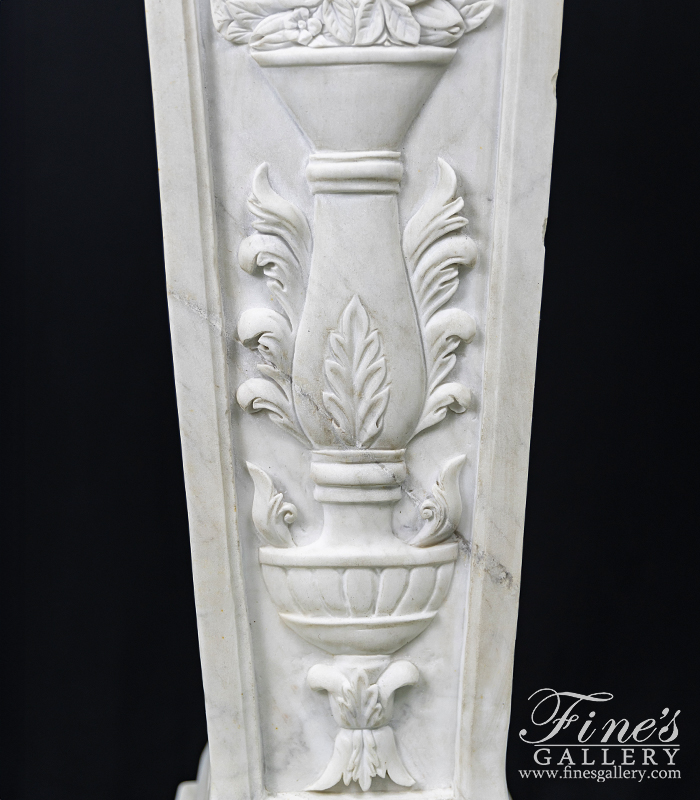 Marble Bases  - 19th Century Style Pedestals In Hand Carved Marble - MBS-330