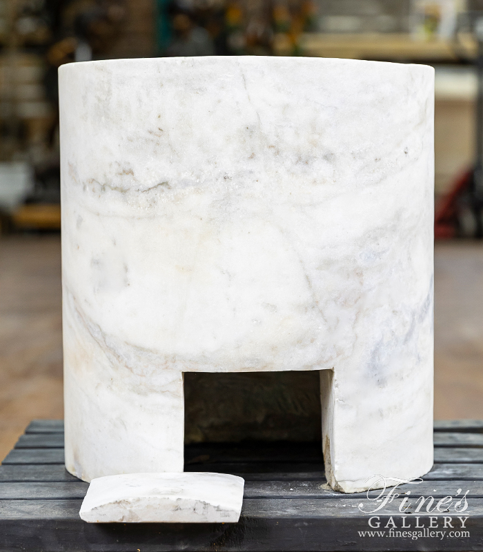 Marble Accessories  - Hollow Pedestal In Statuary White Marble - MBS-332