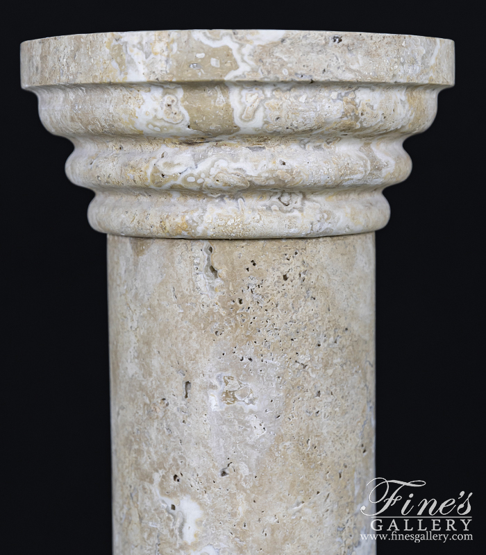 Marble Bases  - 3 Ft Tall Pedestal In Classic Light Travertine - MBS-333