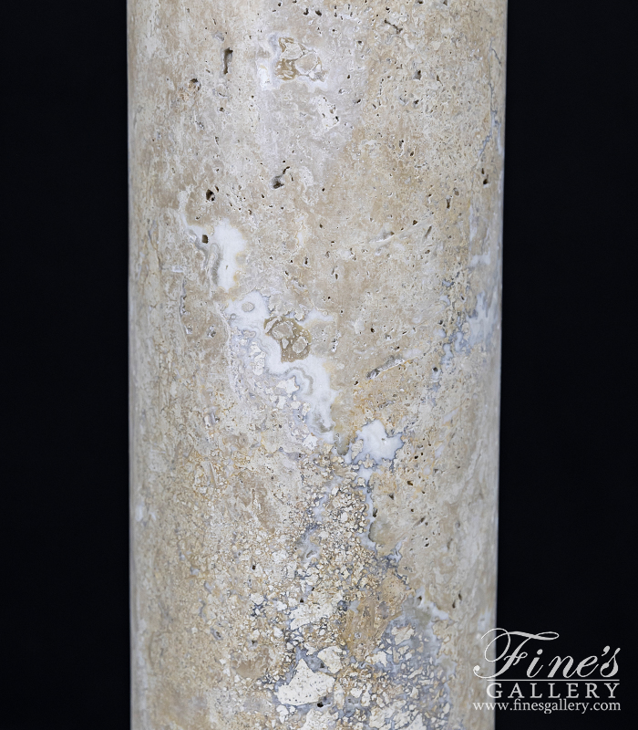 Marble Bases  - 3 Ft Tall Pedestal In Classic Light Travertine - MBS-333