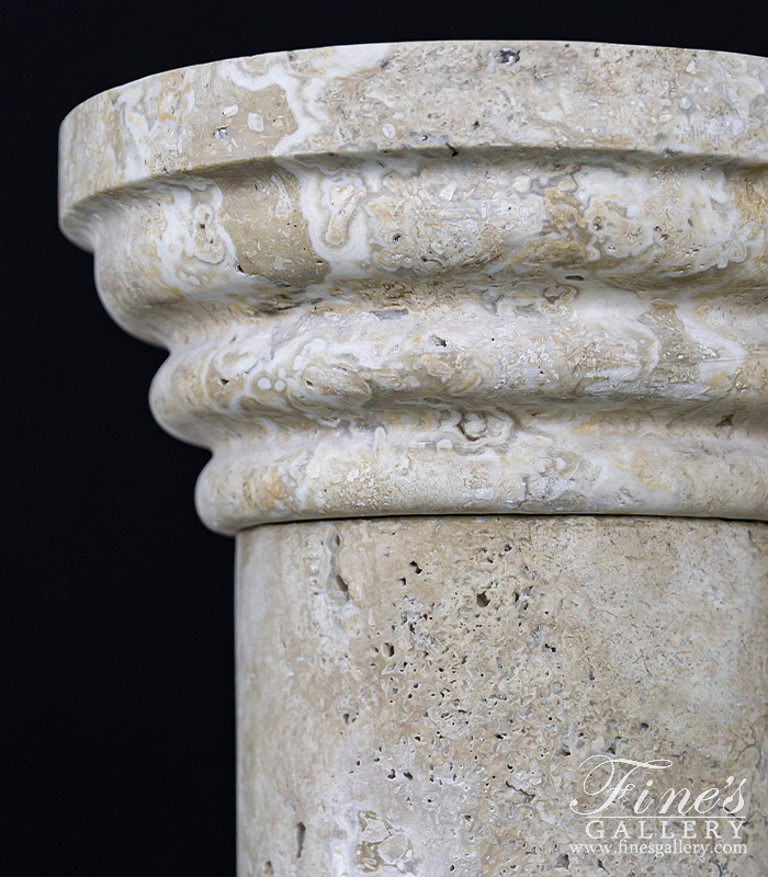 Marble Bases  - 3 Ft Tall Pedestal In Classic Light Travertine - MBS-333