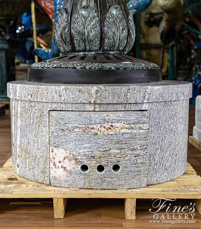 Marble Bases  - Antique Griggio Granite Fountain Base - MBS-356
