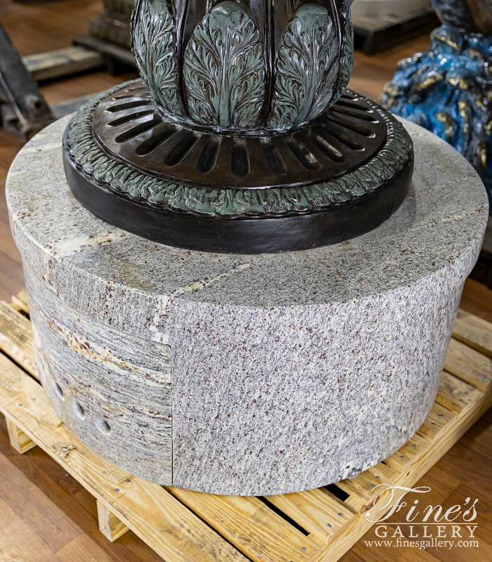 Marble Bases  - Antique Griggio Granite Fountain Base - MBS-356
