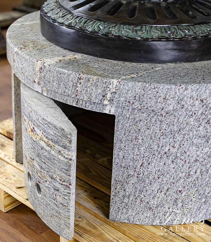 Marble Bases  - Antique Griggio Granite Fountain Base - MBS-356