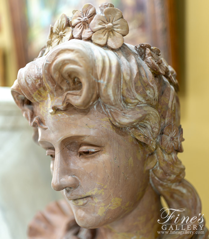 Marble Statues  - Flora Woman Bust - MBT-388