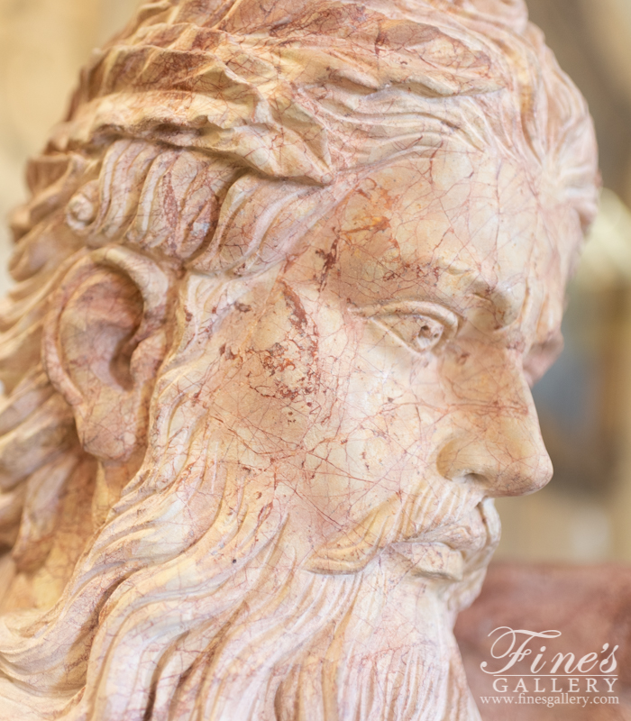 Marble Statues  - Marble Neptune Bust - MBT-425