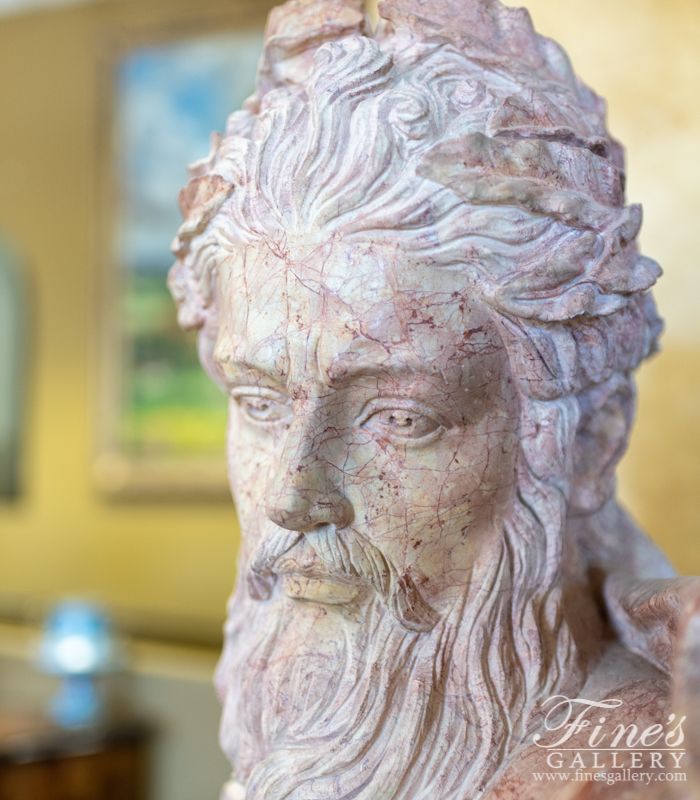 Marble Statues  - Marble Neptune Bust - MBT-425