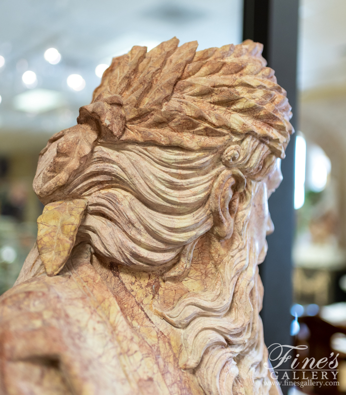 Marble Statues  - Marble Neptune Bust - MBT-425