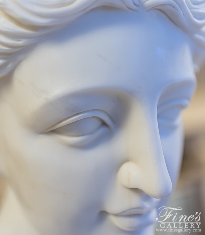 Marble Statues  - Diana Marble Bust Statue In White Marble - MBT-455