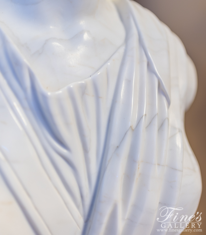 Marble Statues  - Diana Marble Bust Statue In White Marble - MBT-455