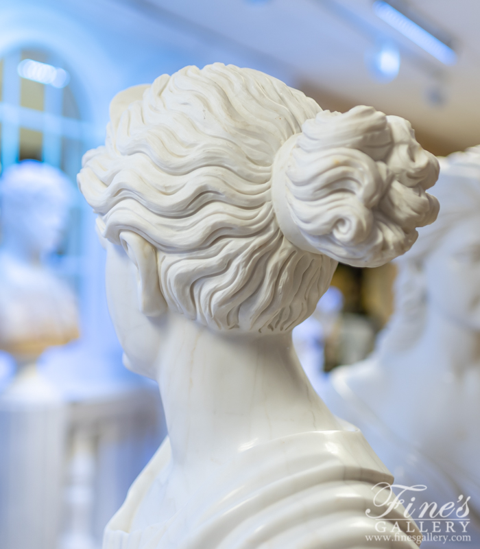 Marble Statues  - Diana Marble Bust Statue In White Marble - MBT-455