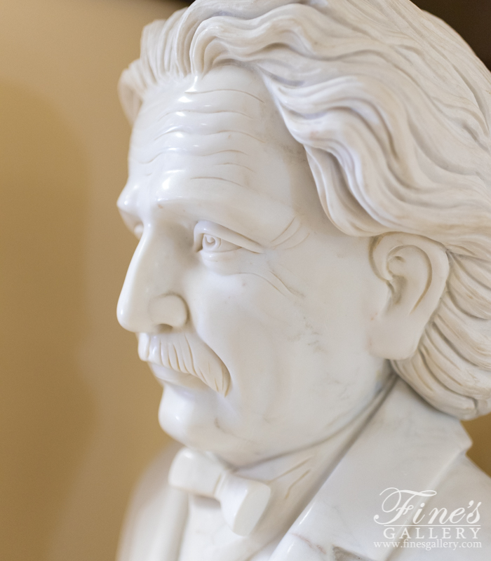 Marble Statues  - Bust Of Albert Einstein In Pure White Marble - MBT-458