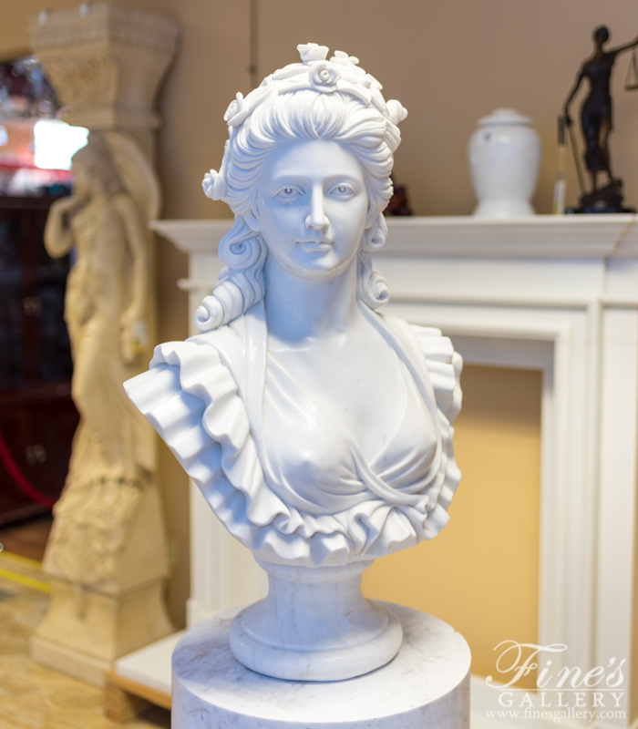 Marble Statues  - Stunning Marble Noblewoman Bust  - MBT-460