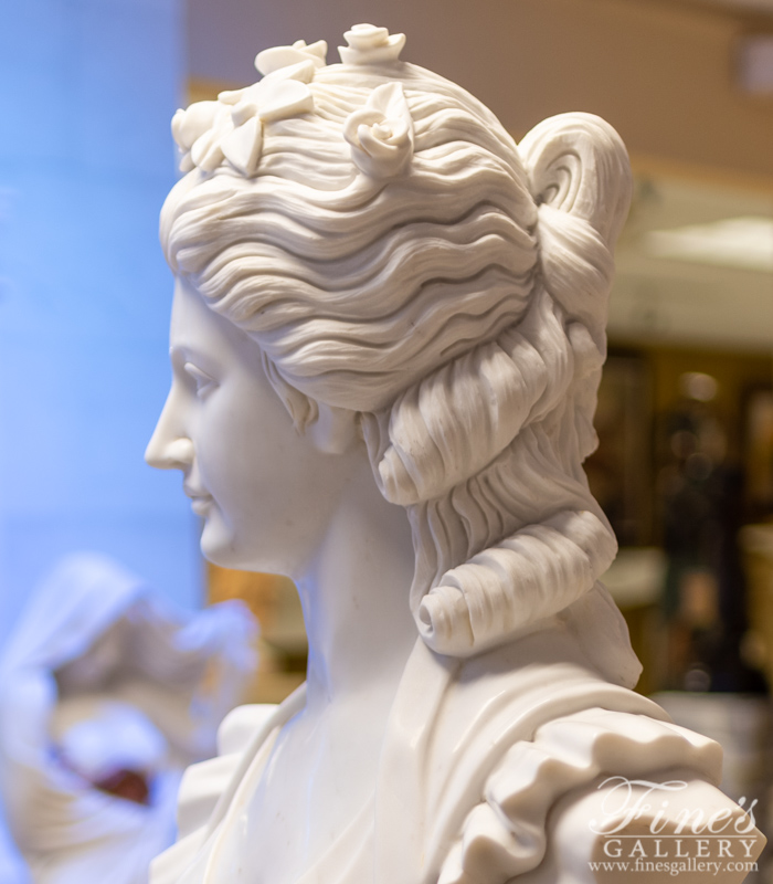 Marble Statues  - Stunning Marble Noblewoman Bust  - MBT-460