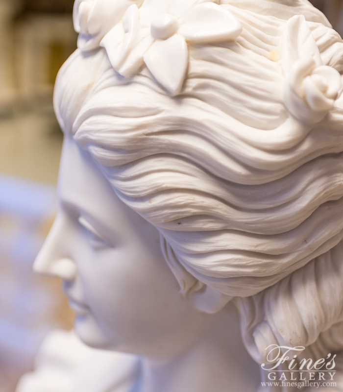 Marble Statues  - Stunning Marble Noblewoman Bust  - MBT-460