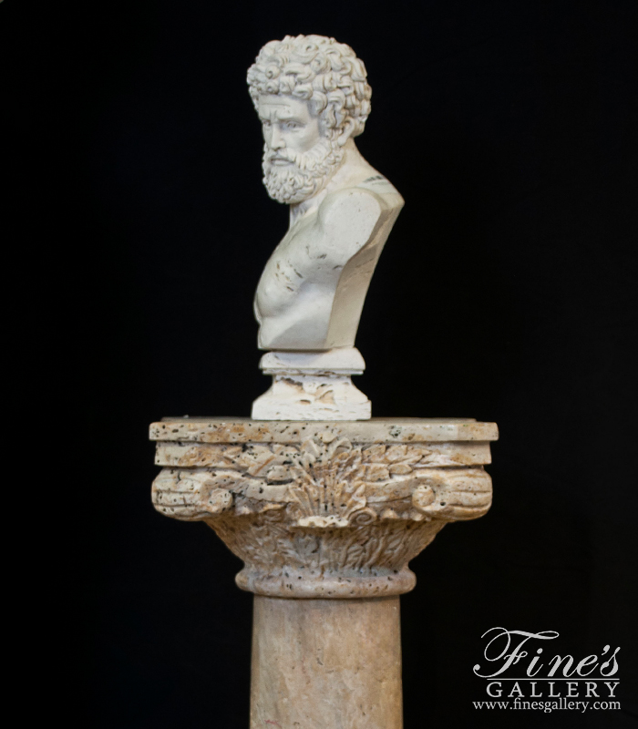 Marble Statues  - Italian Marble Hercules Bust - MBT-462