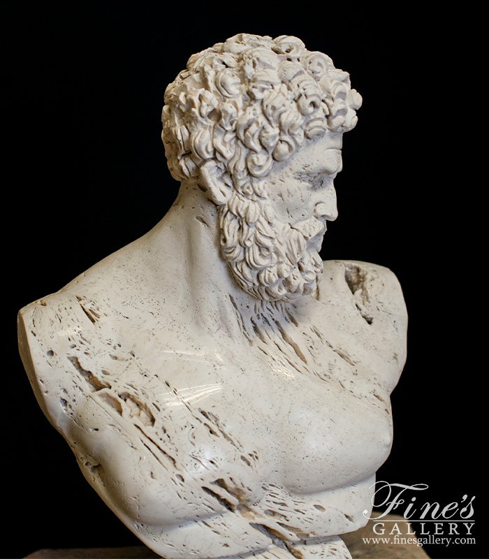 Marble Statues  - Italian Marble Hercules Bust - MBT-462