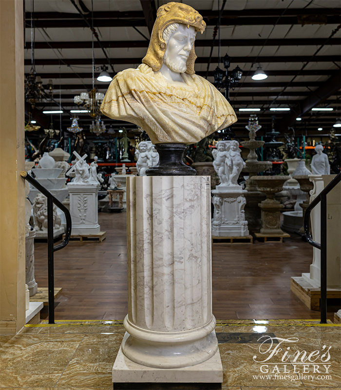 Marble Statues  - Alexander The Great Marble Bust - MBT-485