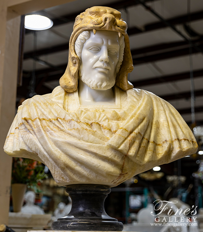 Marble Statues  - Alexander The Great Marble Bust - MBT-485