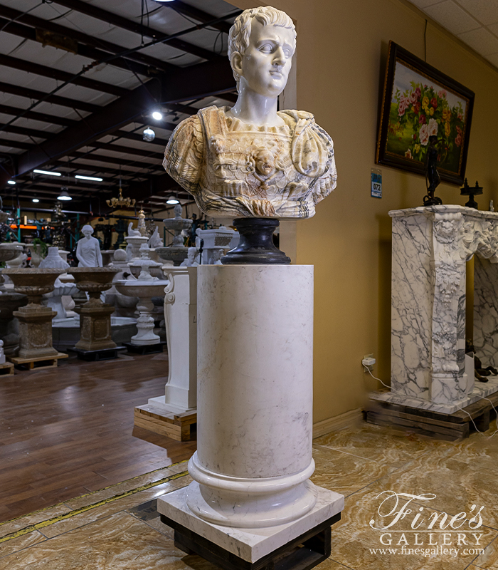 Marble Statues  - Natural Stone Bust Of Julius Caesar - MBT-486