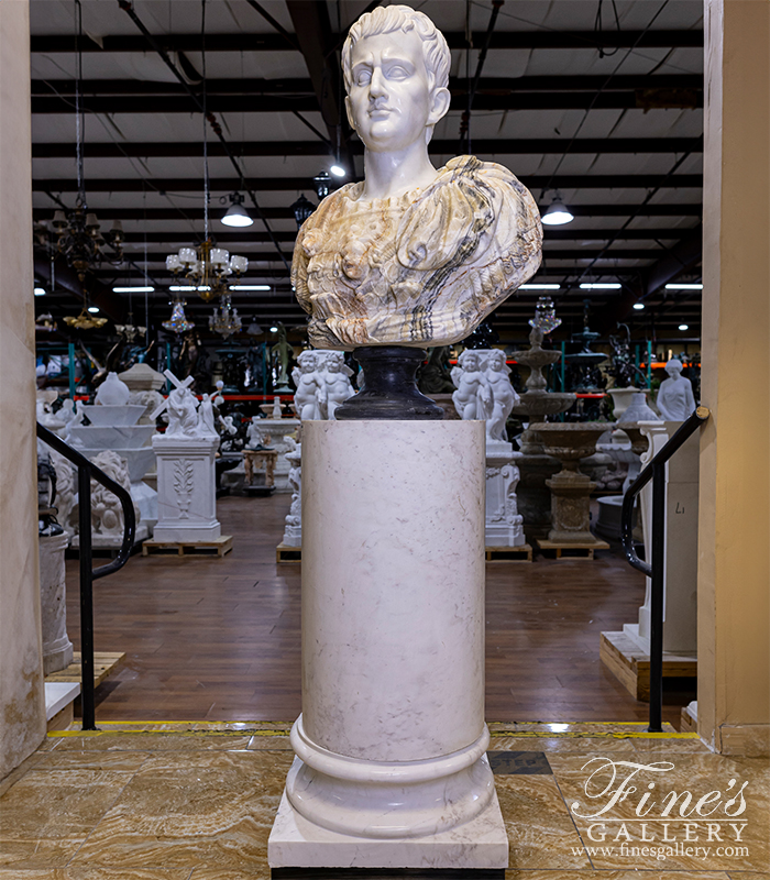 Marble Statues  - Natural Stone Bust Of Julius Caesar - MBT-486