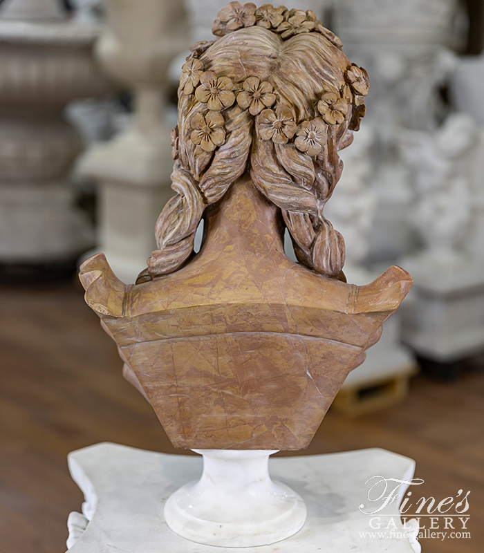 Marble Statues  - A Vintage Marble Bust Of A 19th Century Noblewoman  - MBT-505