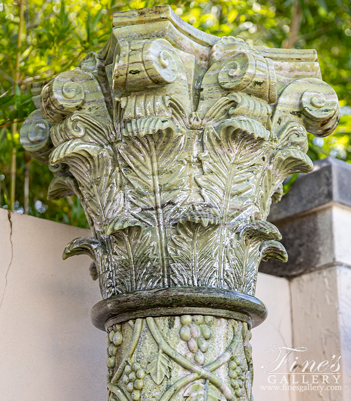 Marble Columns  - Green Marble Column Pair - MCOL-101