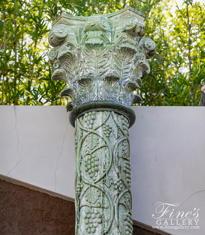Marble Columns  - Green Marble Column Pair - MCOL-101