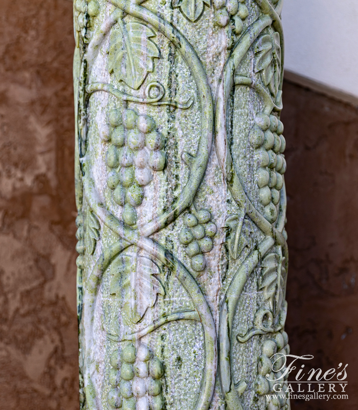 Marble Columns  - Green Marble Column Pair - MCOL-101