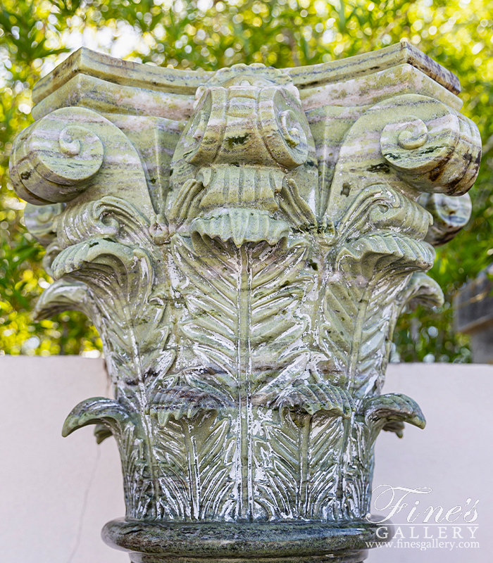 Marble Columns  - Green Marble Column Pair - MCOL-101
